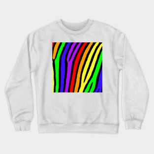 Rainbow Zebra Print Crewneck Sweatshirt